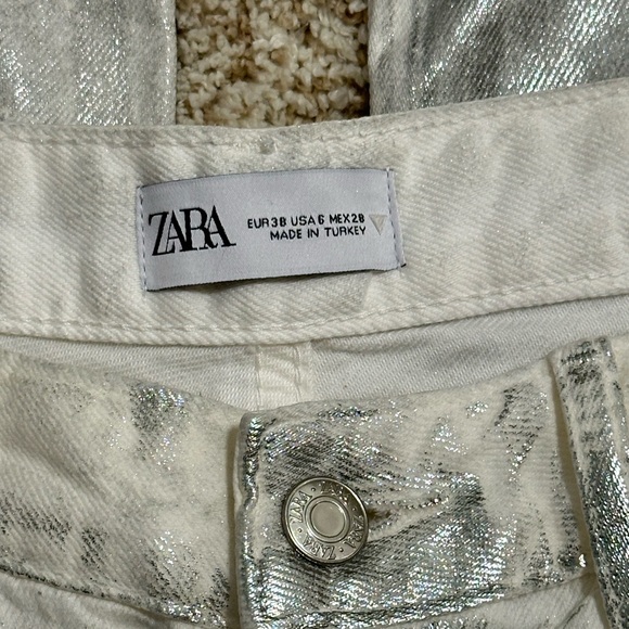 Zara Silver Straight Leg Jeans - Picture 5 of 7
